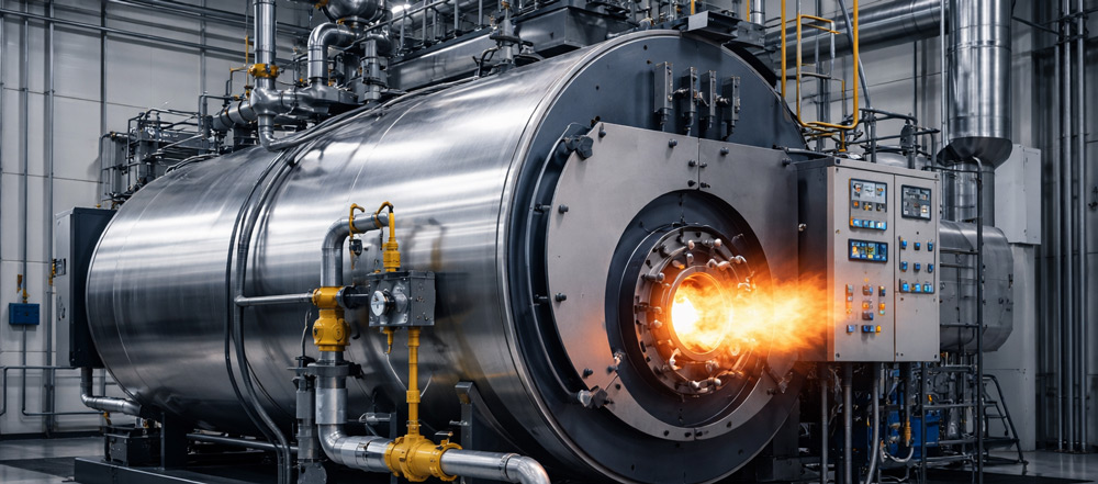 Generador de calor industrial utilizado en procesos de calefacción y producción térmica
