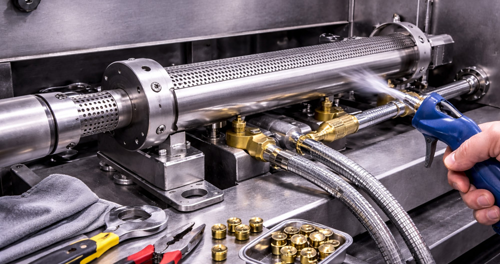 Mantenimiento y limpieza de quemador industrial para mejorar la eficiencia de combustión